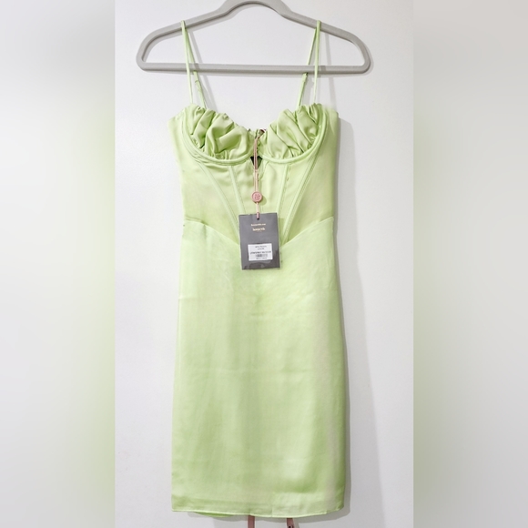 House of CB Nathalia Pistachio Satin Midi Dress (Size XS) - Picture 11 of 11